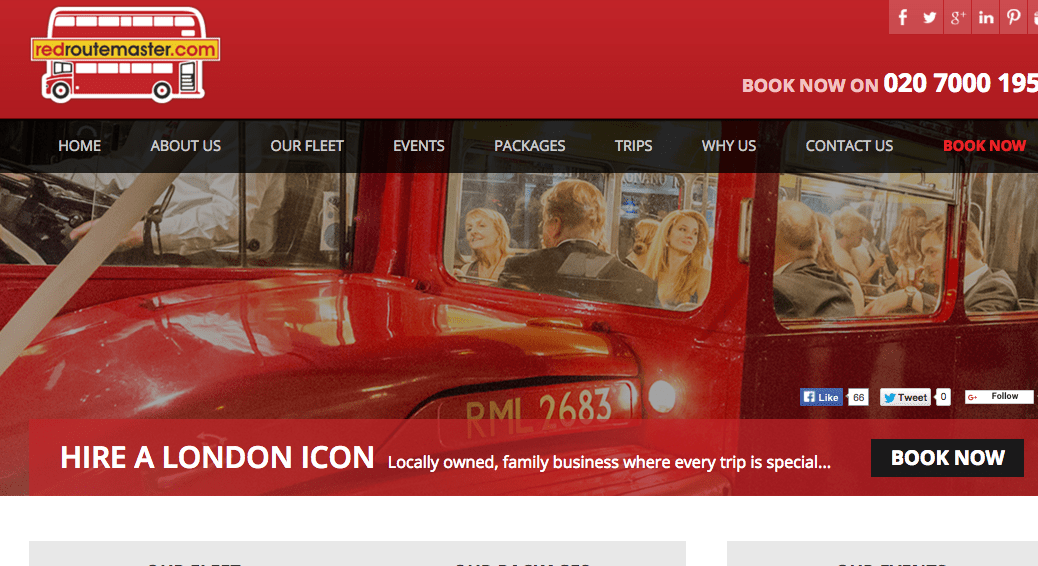 Screenshot of new Redroutemaster.com website